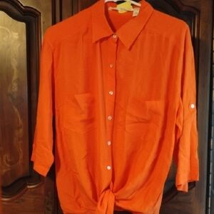 Chelsea & Violet Orange Button Down Shirt